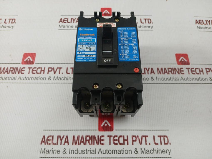 Circuit-Breaker-Dc250v-3-Pole-15a-By-Terasaki-Xs50ns-4