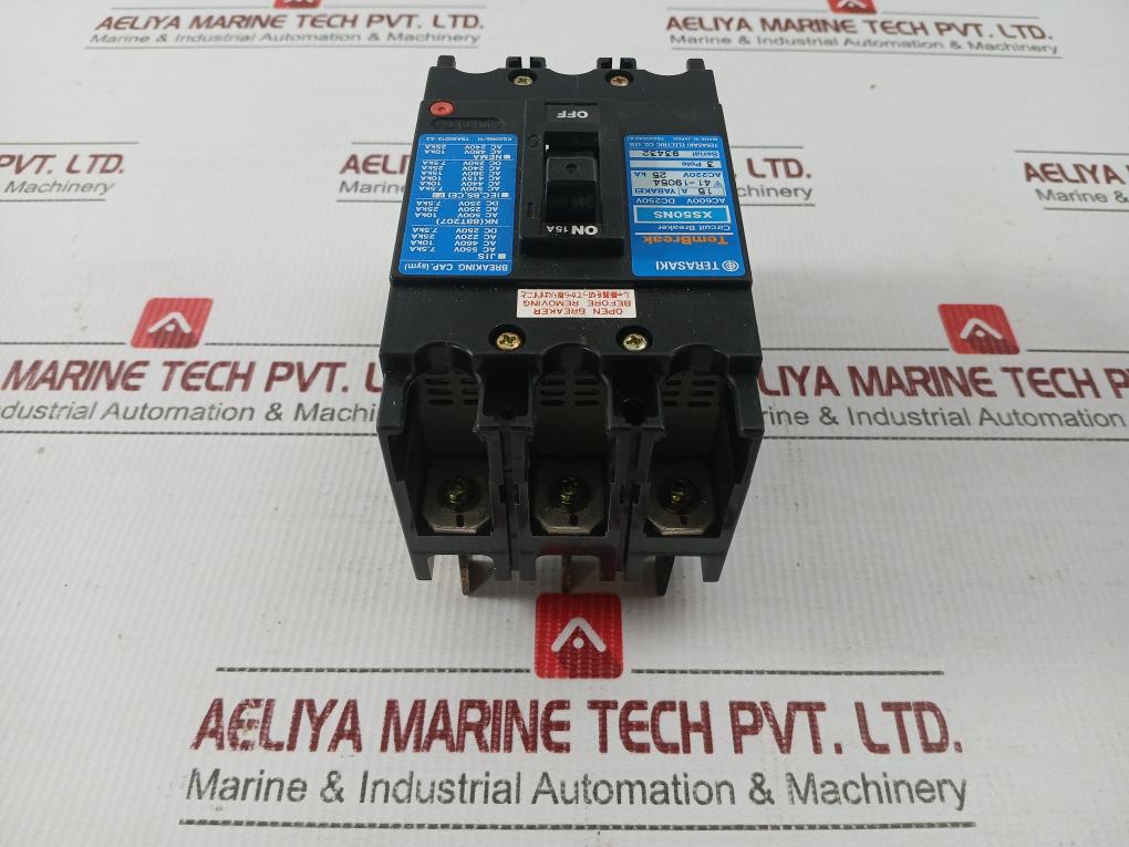 Circuit-Breaker-Dc250v-3-Pole-15a-By-Terasaki-Xs50ns-7