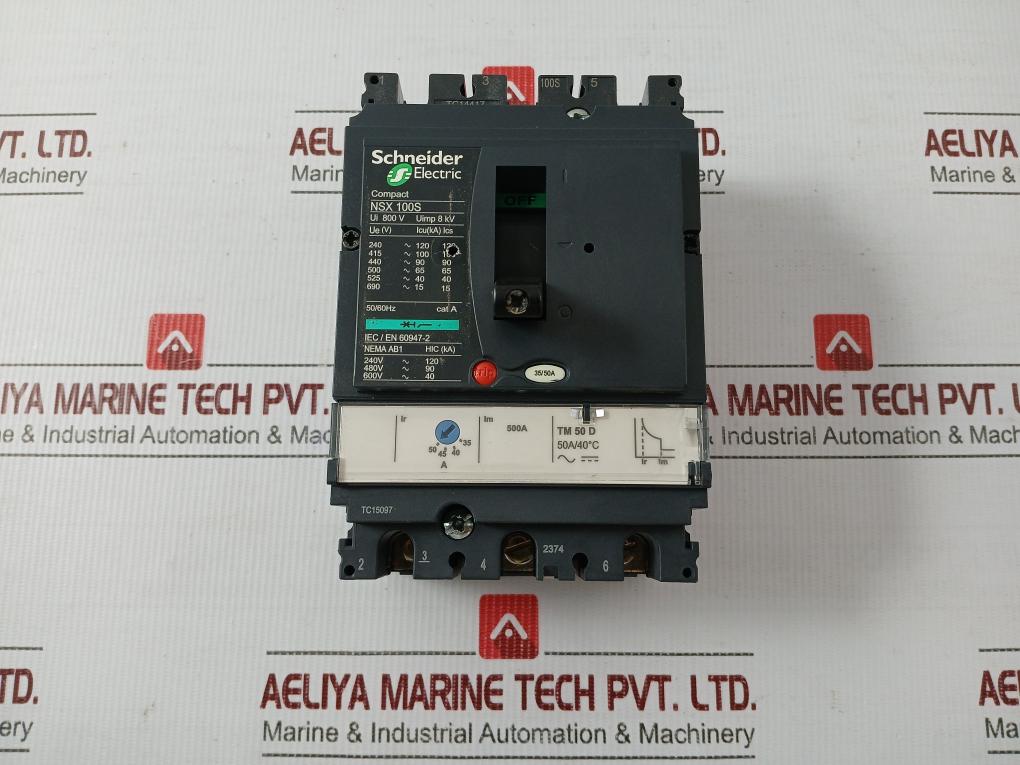 Circuit Breaker Basic Frame 800V 50/60Hz Schneider Electric Compact Nsx 100S