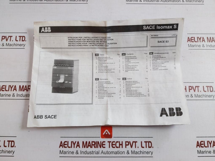 Circuit Breaker Sace S3L Abb 3A 400V A.C
