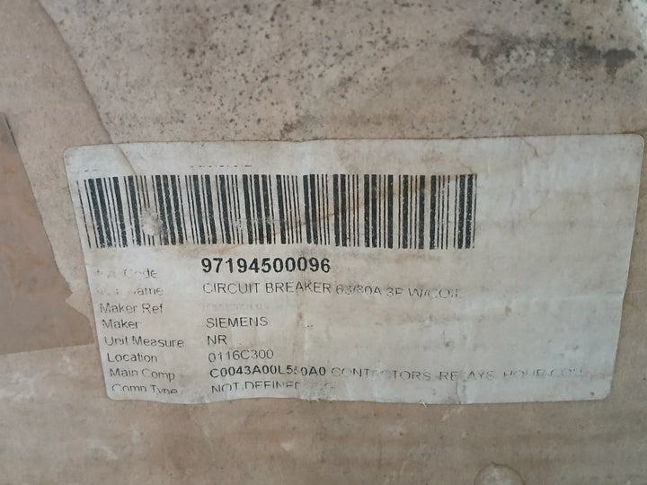 Circuit Breaker With Coil 3Vf3111-2Bq41-1Ga0 Siemens Uimp-8 Kv