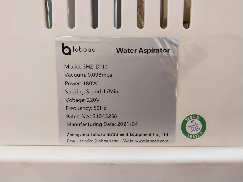 Circulating Water Vacuum Pump Shz-d(Iii) Laboao 220V 180W 50Hz