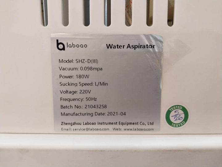 Circulating Water Vacuum Pump Shz-d(Iii) Laboao 220V 180W 50Hz