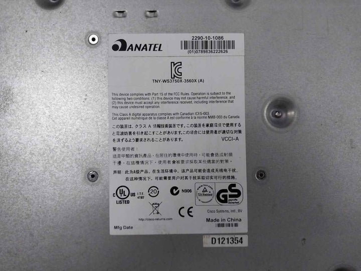 Cisco 2290-10-1086 Managed Network Switch 350W Gfc0412Ds Pa-1351-1-lf