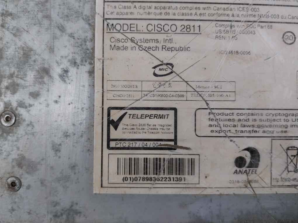 Cisco 2811 Compactflash 2800 Model Integrated Services Router 64Mb