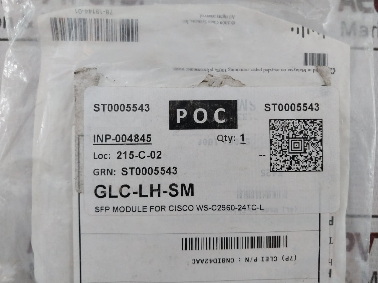Cisco Glc-lh-sm Ethernet Transceiver Module Class 1 21Cfr1040.10