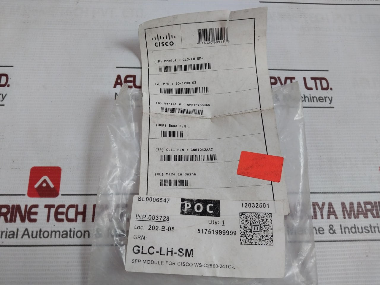 Cisco Glc-lh-sm Optical Transceiver Module 12032501 Sl0006547 Ws-c2960-24Tc-l