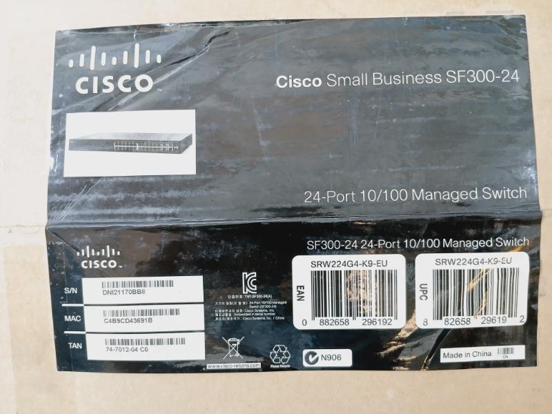 Cisco Sf300-24 24-port 10/100 Managed Switch Model W/ Gigabit Uplinks 3534404400