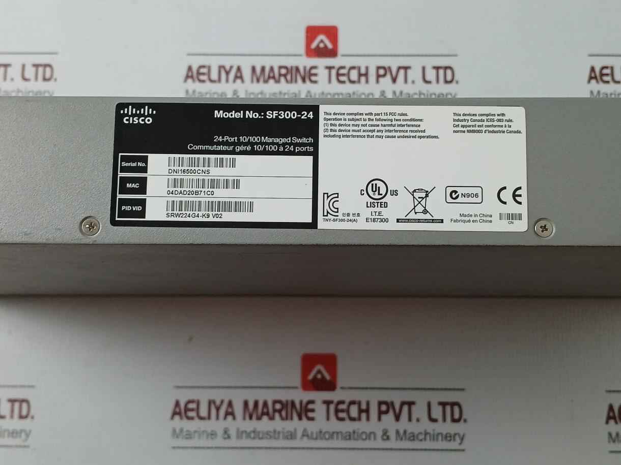 Cisco Sf300-24 Managed Ethernet Switch E187300
