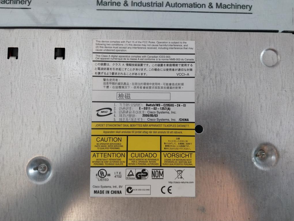 Cisco Systems Ws-c2950G-24-ei Catalyst 2950 24-port Ethernet Switch W/ Cable