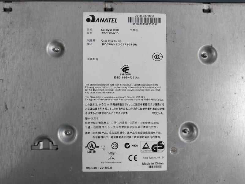 Cisco Ws-c296024Tcl Catalyst Ports Managed Switch 2960 Series Switch 172.16.0.23