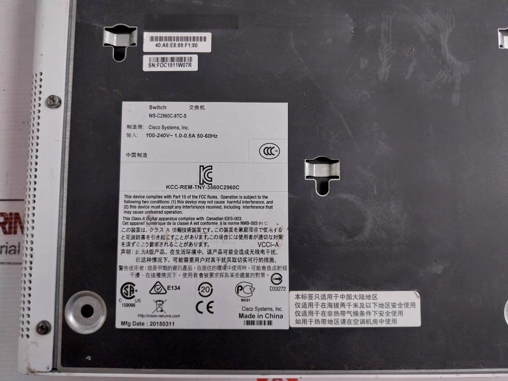 Ll Series Compact Switch Ws-c2960C-8Tc-s Cisco
