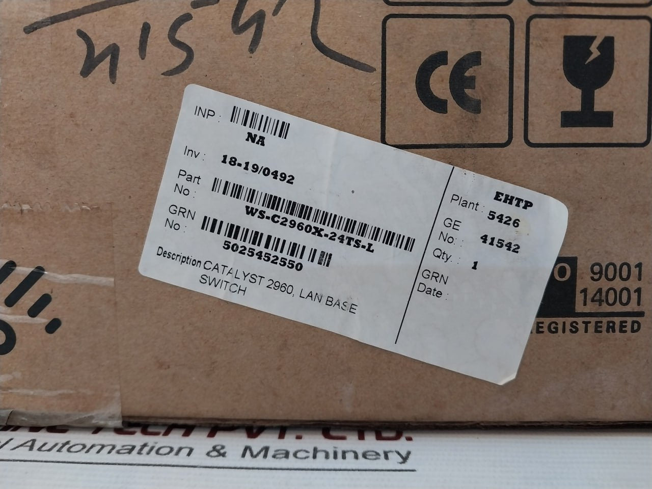 Cisco Ws-c2960X-24Ts-in Lan Base Switch 100-240V 12V-5A