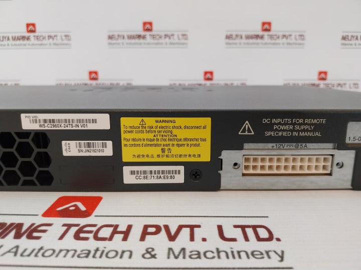 Cisco Ws-c2960X-24Ts-l Stackable Gigabit Ethernet Switch Set 50-60Hz 100-240V