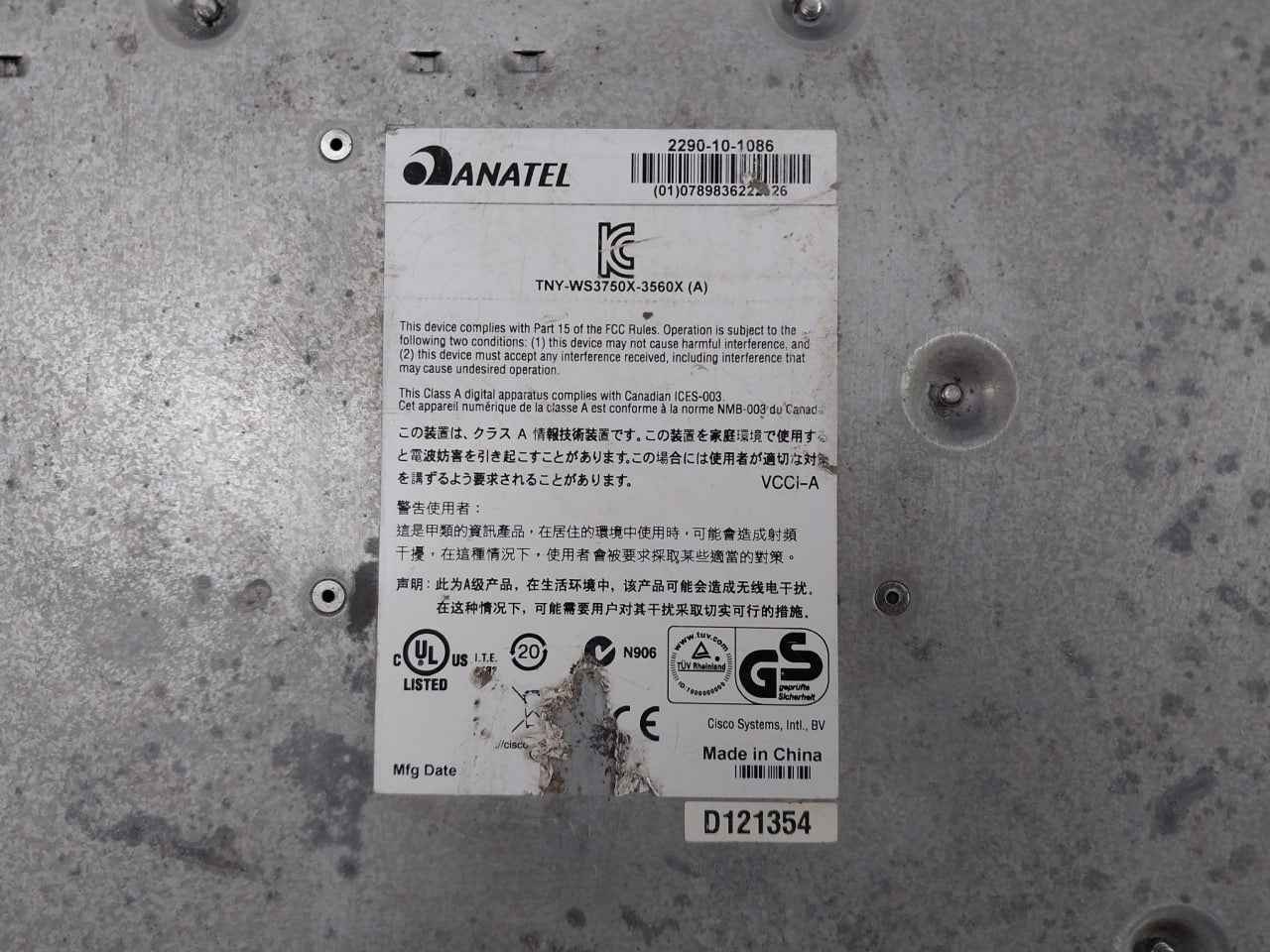 Cisco Ws-c3560X-24T-s Managed Network Switch Pa-1351-1-lf Gfc0412Ds