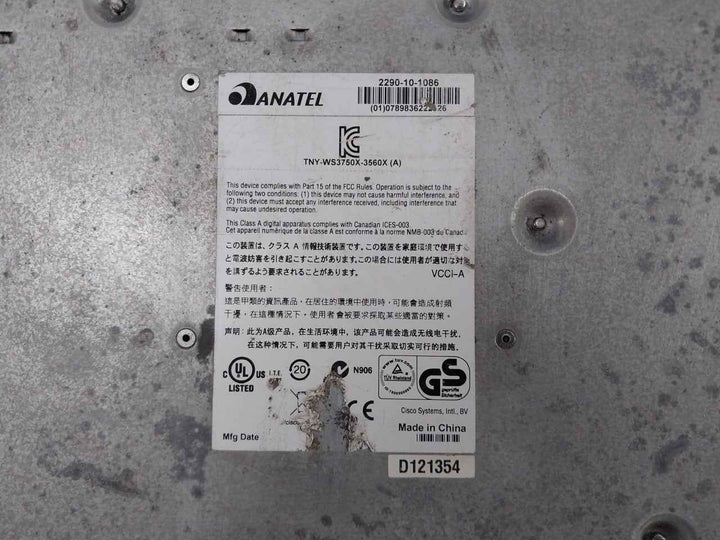 Cisco Ws-c3560X-24T-s Managed Network Switch Pa-1351-1-lf Gfc0412Ds
