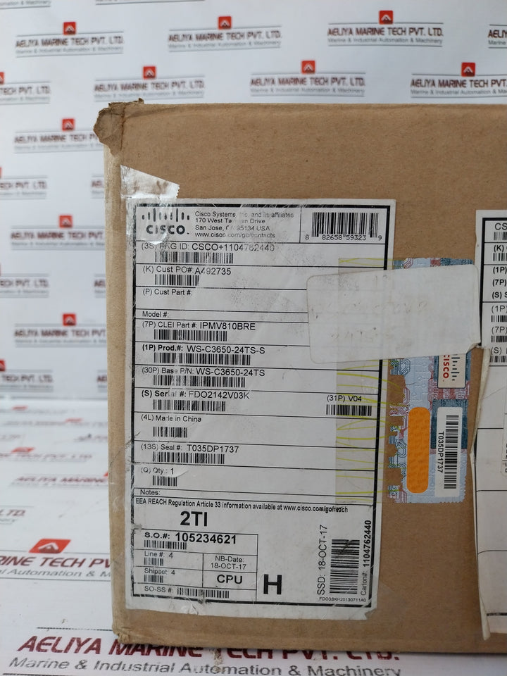 Cisco Ws-c3650-24Ts-s Catalyst Switch W/ Pa-1251-3A-lf 250W Switch Power Supply