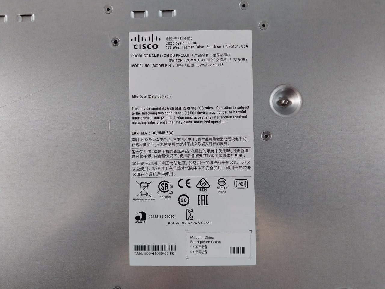 Cisco Ws-c3850-12S-s Catalyst 3850 12 Port Network Switch Set