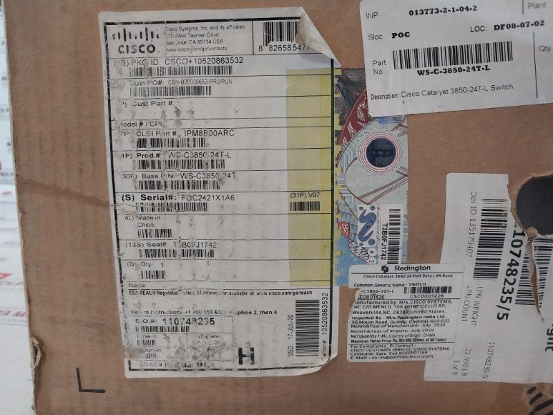 Cisco Ws-c3850-24t 24-port Ethernet Switch W/ Power Supply Pa-1351-1a-lf