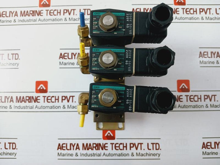 Ckd Gab312-3 Direct Acting 2 Port Solenoid Valve Manifold And Actuator