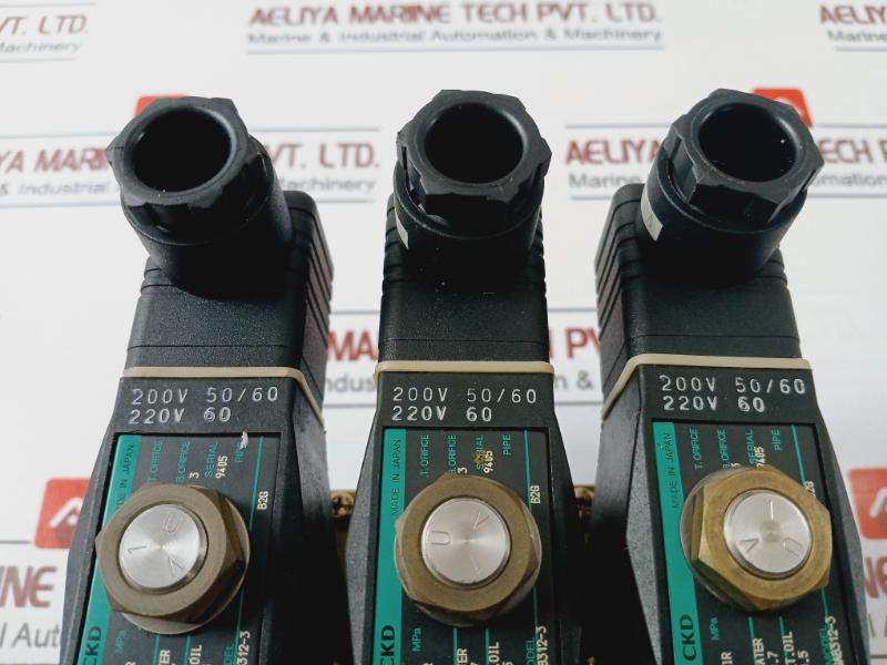 Ckd Gab312-3 Direct Acting 2 Port Solenoid Valve Manifold And Actuator