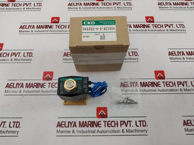 Ckd Gab352-4 High Performance 2-way Solenoid Valve 100v 50/60, Gab352-4-0-ac100v