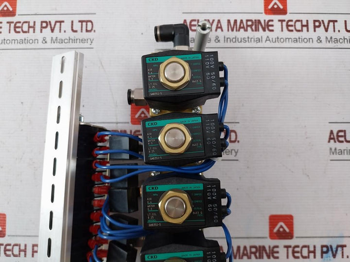 Ckd Gab352-5 Solenoid Valve Manifold Assembly 110V 60