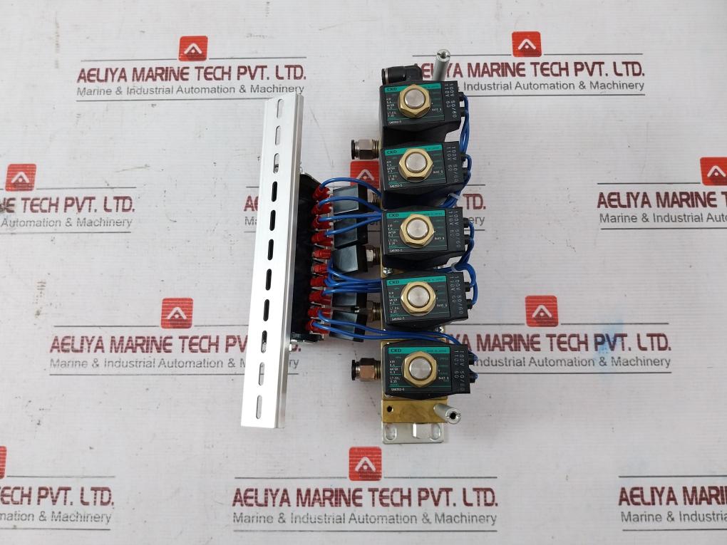 Ckd Gab352-5 Solenoid Valve Manifold Assembly 110V 60
