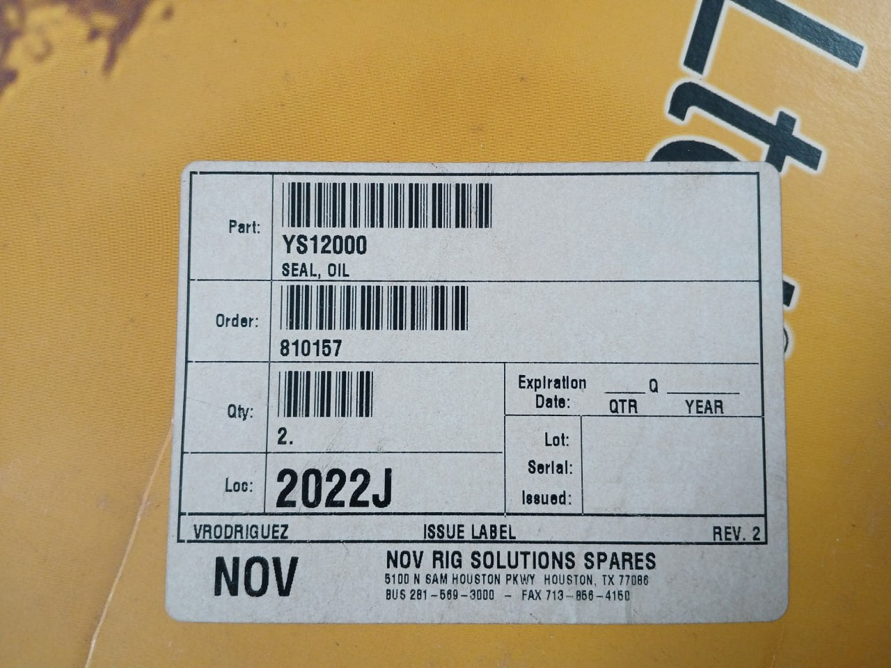 Clark Seals 120060 Oil Seal Ys-12000 Ssgd-850 Rev.2 2Ap