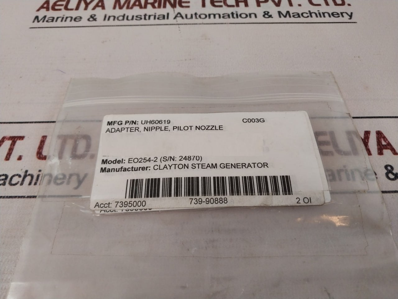 Clayton Uh60619 Pilot Nozzle Nipple Adapter Eo254-2