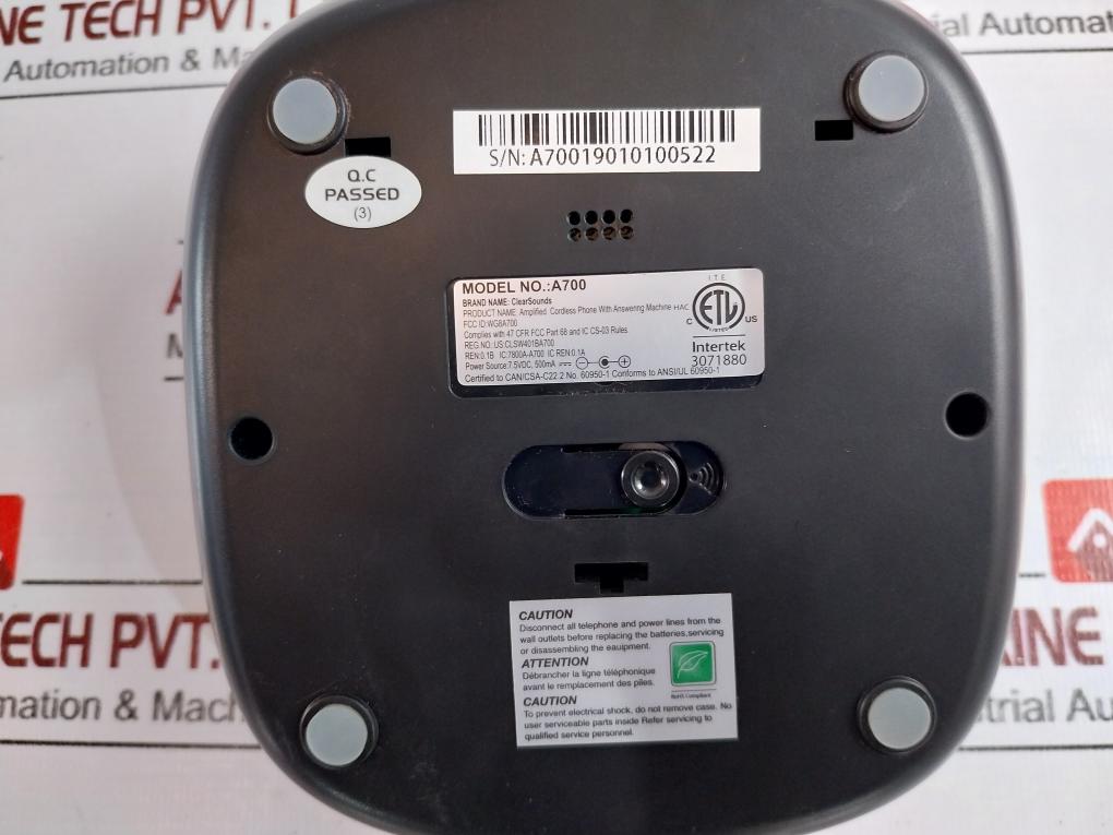 Clearsounds A700 Amplified Cordless Phone With Answering Machine Dect 6.0