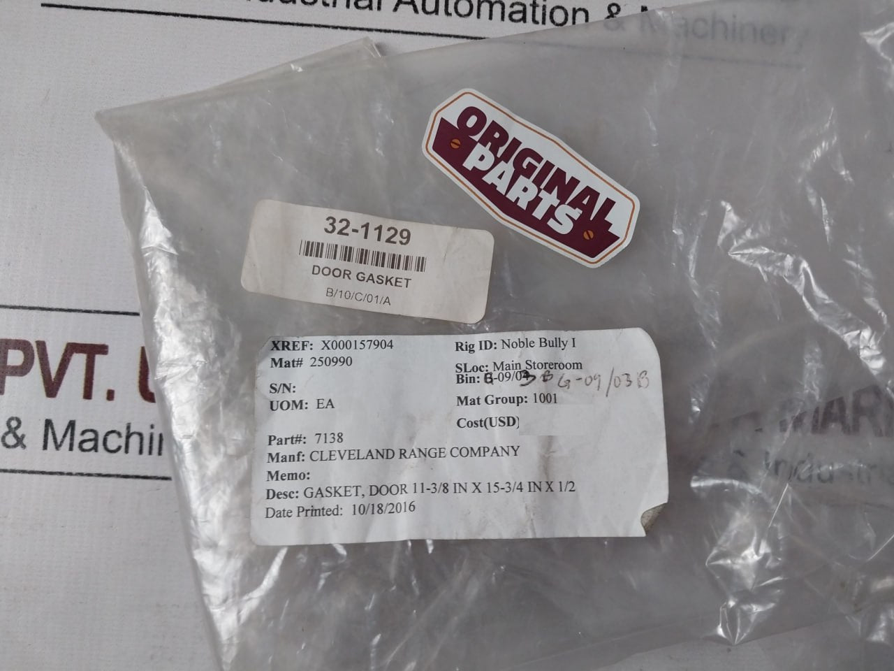 Cleveland 32-1129 Door Gasket 7138