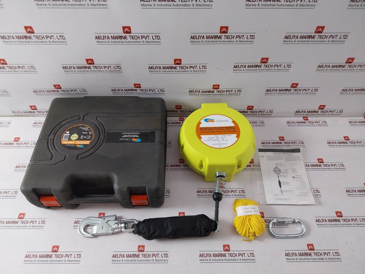 Climax 20M-a Fall Arrester Stopper Retractable Steel 20M Cable With Snap Hook