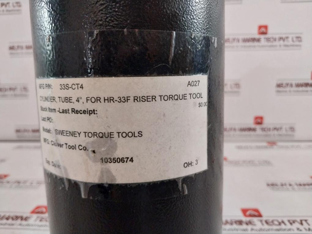 Clover Tool 33S-ct4 Cylinder, Tube For Hr-33F Riser Torque Tool 10350674