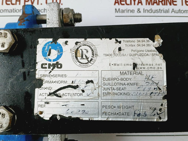 Cmo Pn10 Slide Valve Dn65 Gg25 2 ½” With Handwheel Operator