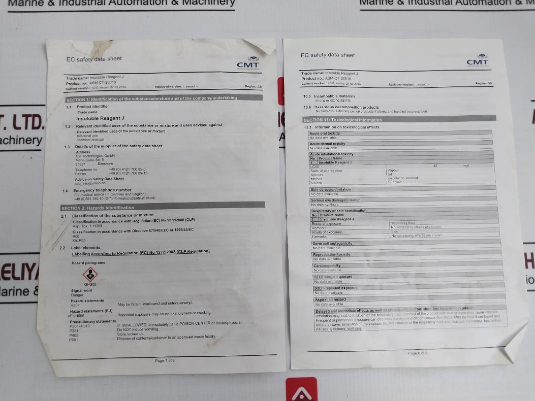 Cmt Otk-ct-11220 Cylinder Drain Oil Test Kit Iron In Oil Content Bn Meter Max. 4