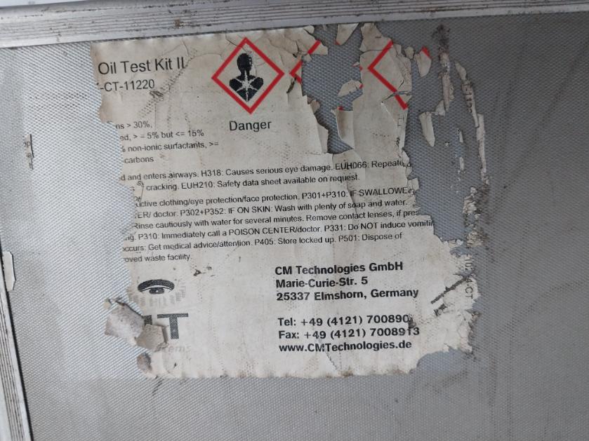 Cmt Otk-ct-11220 Cylinder Drain Oil Test Kit Iron In Oil Content Bn Meter Max. 4