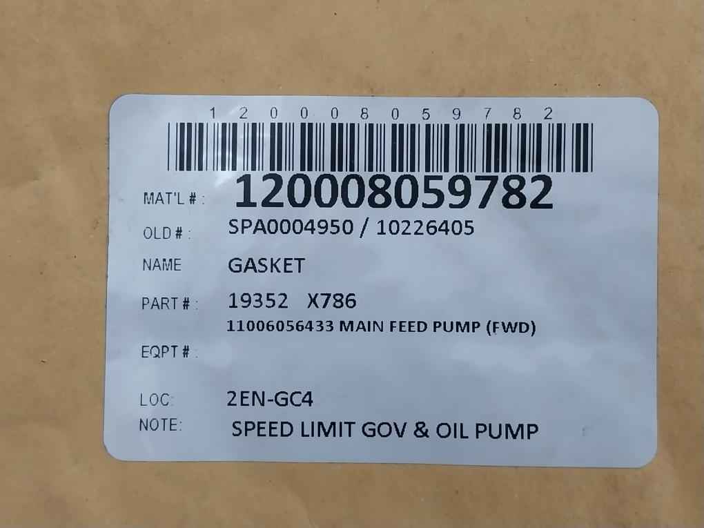 Coffin Turbo Pump Gasket Set For Oil Pump 19352 X786