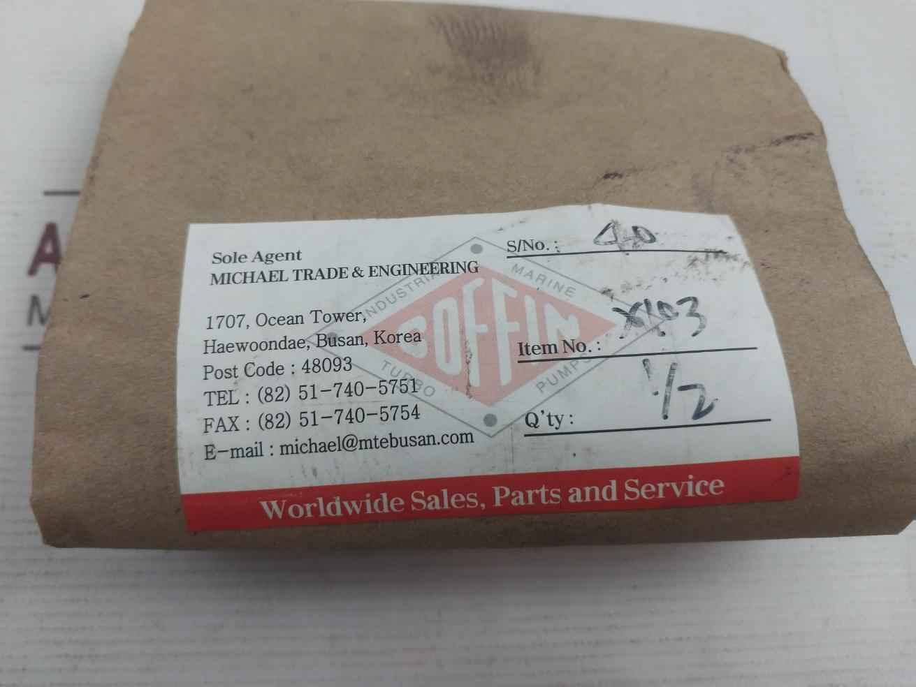 Coffin Turbo Pump X103 Thrust Bearing Oil Deflector 13D-000-05G