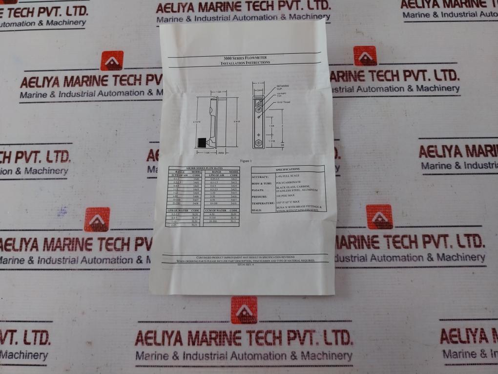 Cole-parmer Mr3A01Svvt-cp Masterflex Acrylic Flowmeter