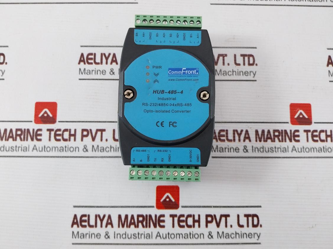 Commfront Hub-485-4 Industrial Opto-isolated Converter Rs-232/485 4Xrs-485
