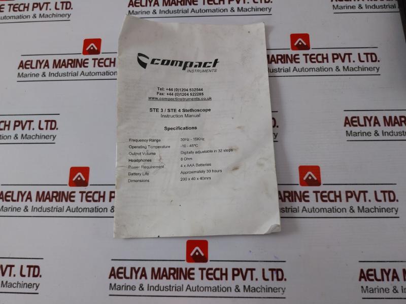 Compact Instruments Ste Electronic Stethoscope 30hz-15khz Digitally Adjustable