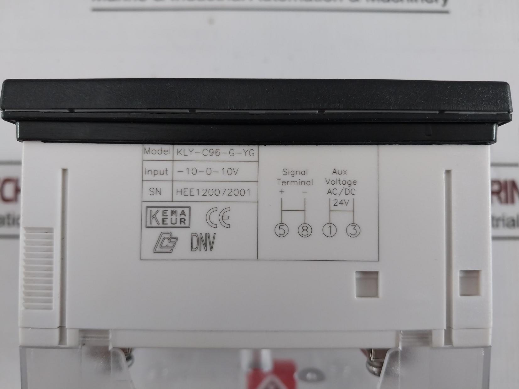 Complee Kly-c96-g-yg Rpm Meter Ac/Dc 24V Gb7676-98 Cat III/600V