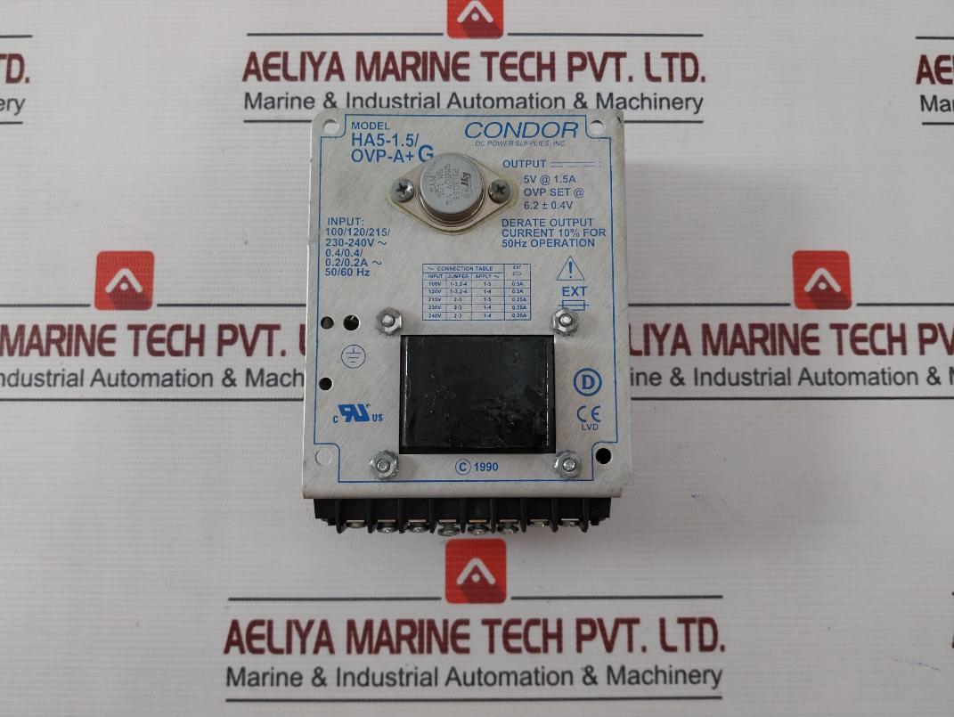 Condor Ha5-1.5/Ovp-a+G D.C Power Supply 50/60Hz 5V At1.5A Rev.D 94V-0