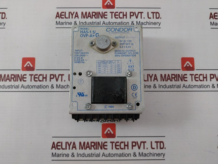 Condor Ha5-1.5/Ovp-a+G D.C Power Supply 50/60Hz 5V At1.5A Rev.D 94V-0