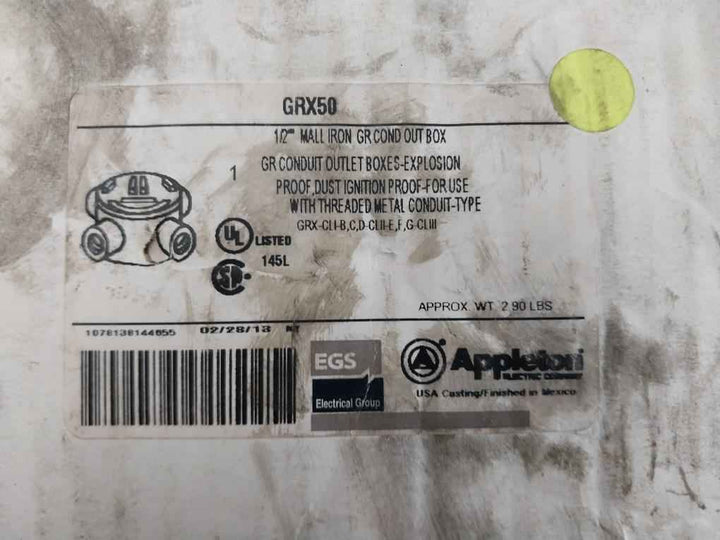 Conduit Outlet Box Grx50 Appleton