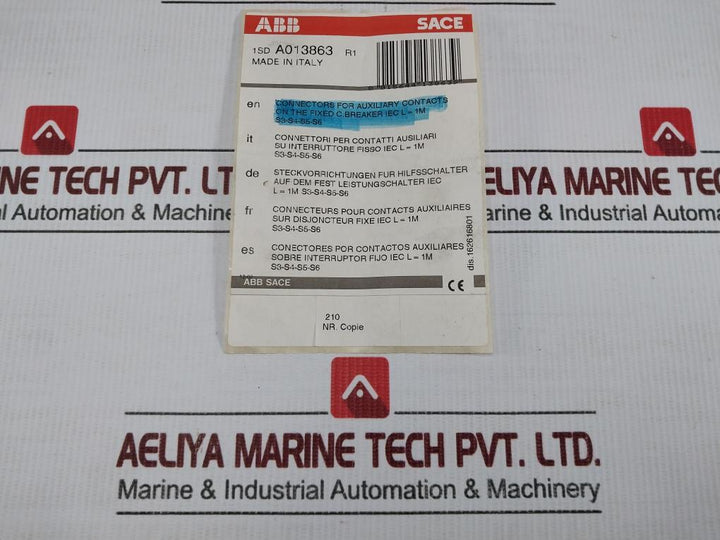 Connectors For Auxiliary Contacts 1Sda013863R1 Abb
