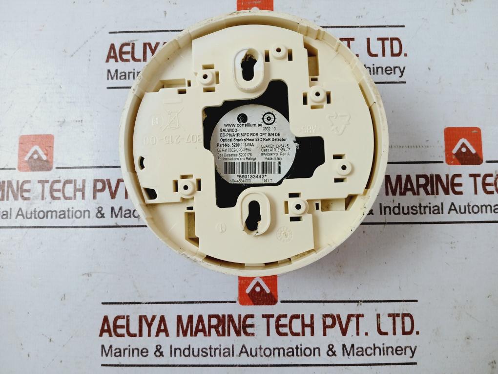Consilium 5200176-00A Optical Smoke/Heat 58C Ror Detector Rev A