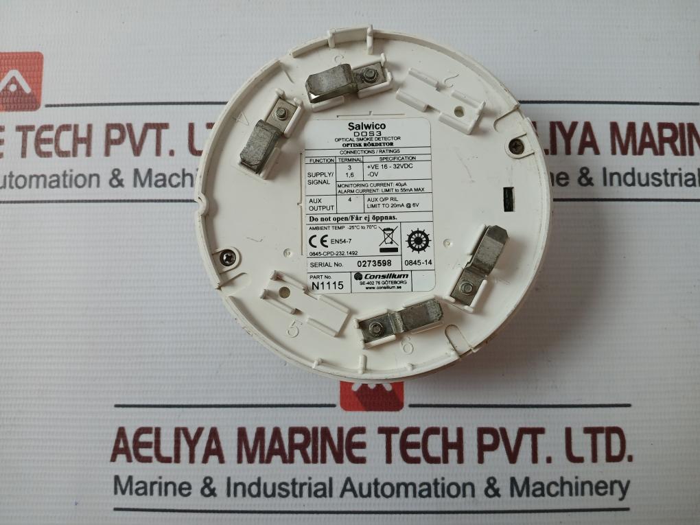 Consilium Dos3 Optical Smoke Detector +Ve 16-32Vdc 55Ma Max