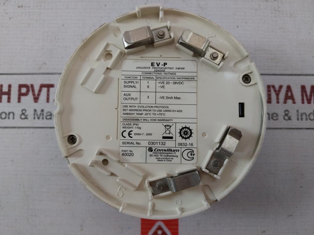 Consilium Ev-p Optical Smoke Detector 0832-16 40020 Ip42